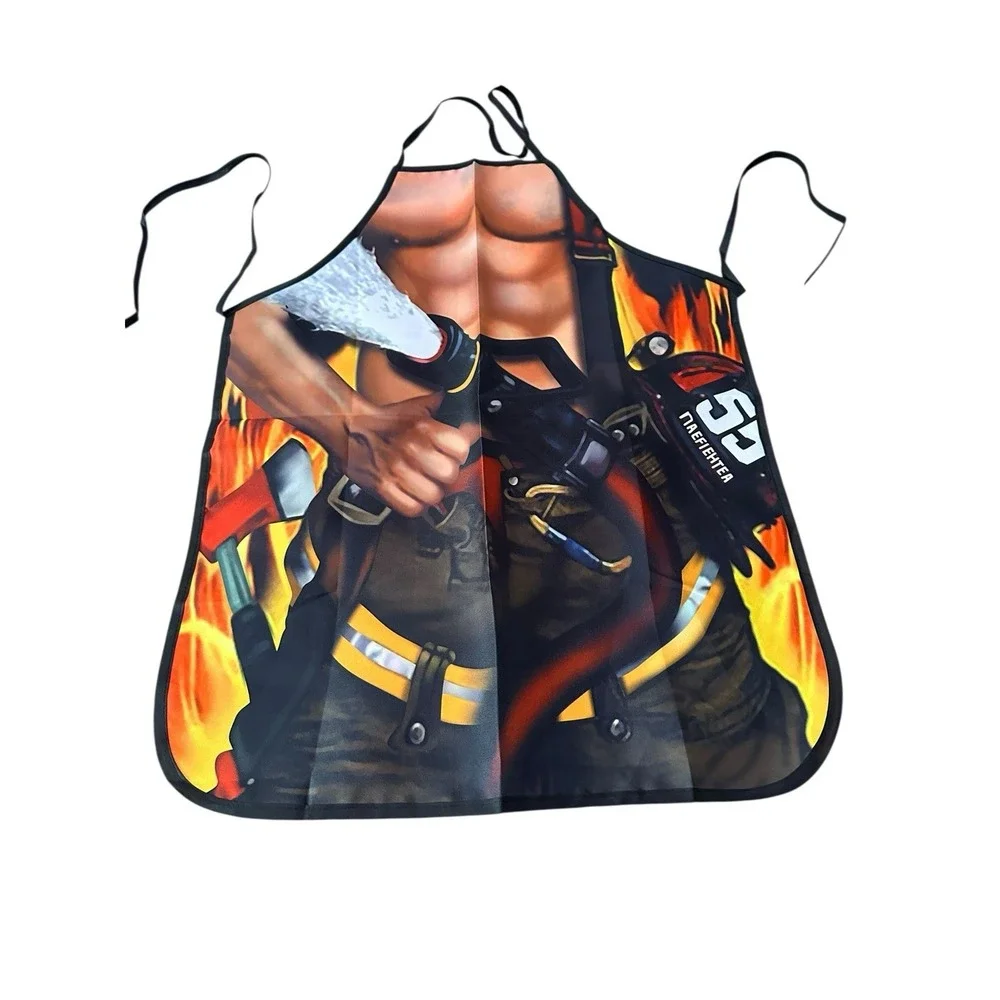 NEW novelty adult ONE‎ SIZE apron full coverage funny SEXY FIRE FIGHTER MAN BOD